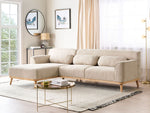 3-Sitzer Ecksofa Cord hellbeige rechtsseitig SIMOS