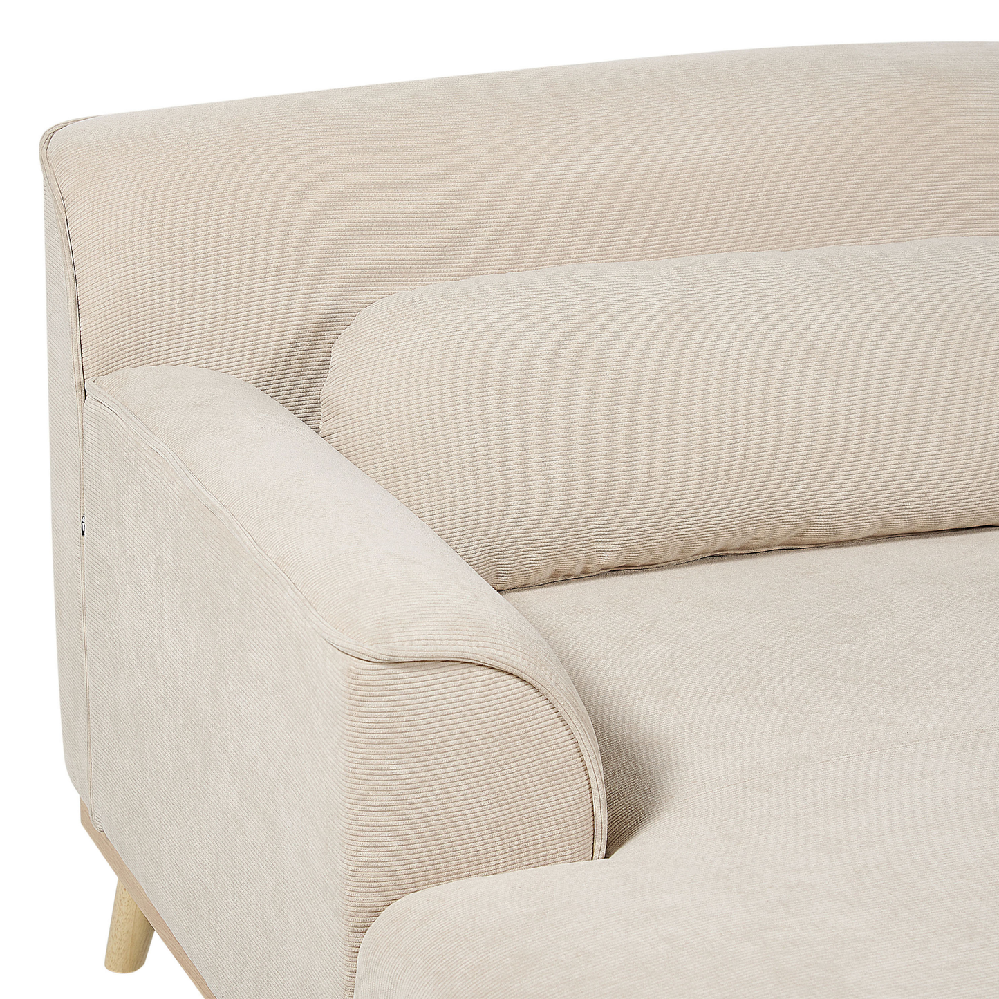 3-Sitzer Ecksofa Cord hellbeige rechtsseitig SIMOS