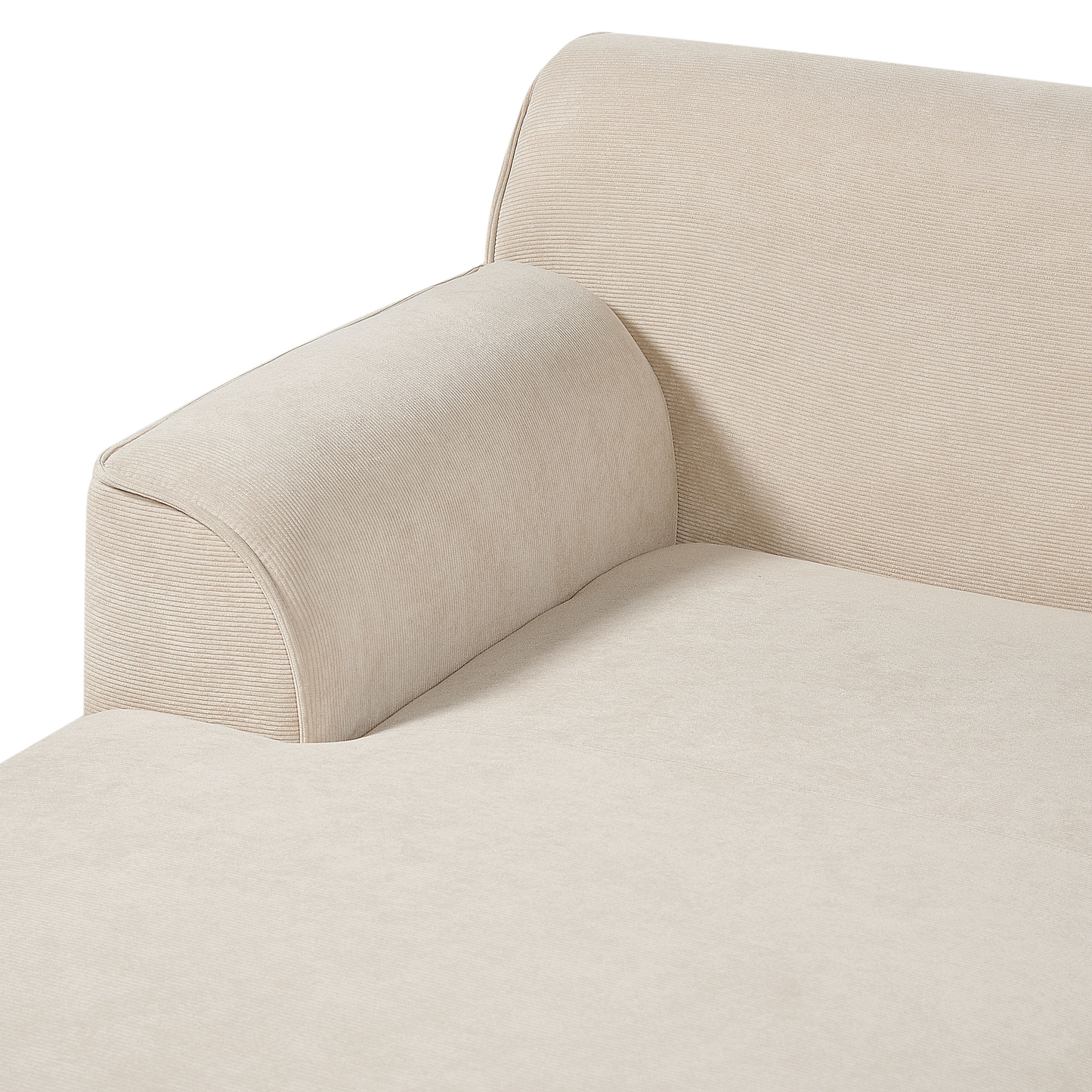 3-Sitzer Ecksofa Cord hellbeige rechtsseitig SIMOS