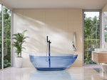 Badewanne freistehend hellblau oval 169 x 78 cm BLANCARENA