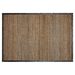 Teppich Jute schwarz / beige 140 x 200 cm kariertes Muster Kurzflor GERCE