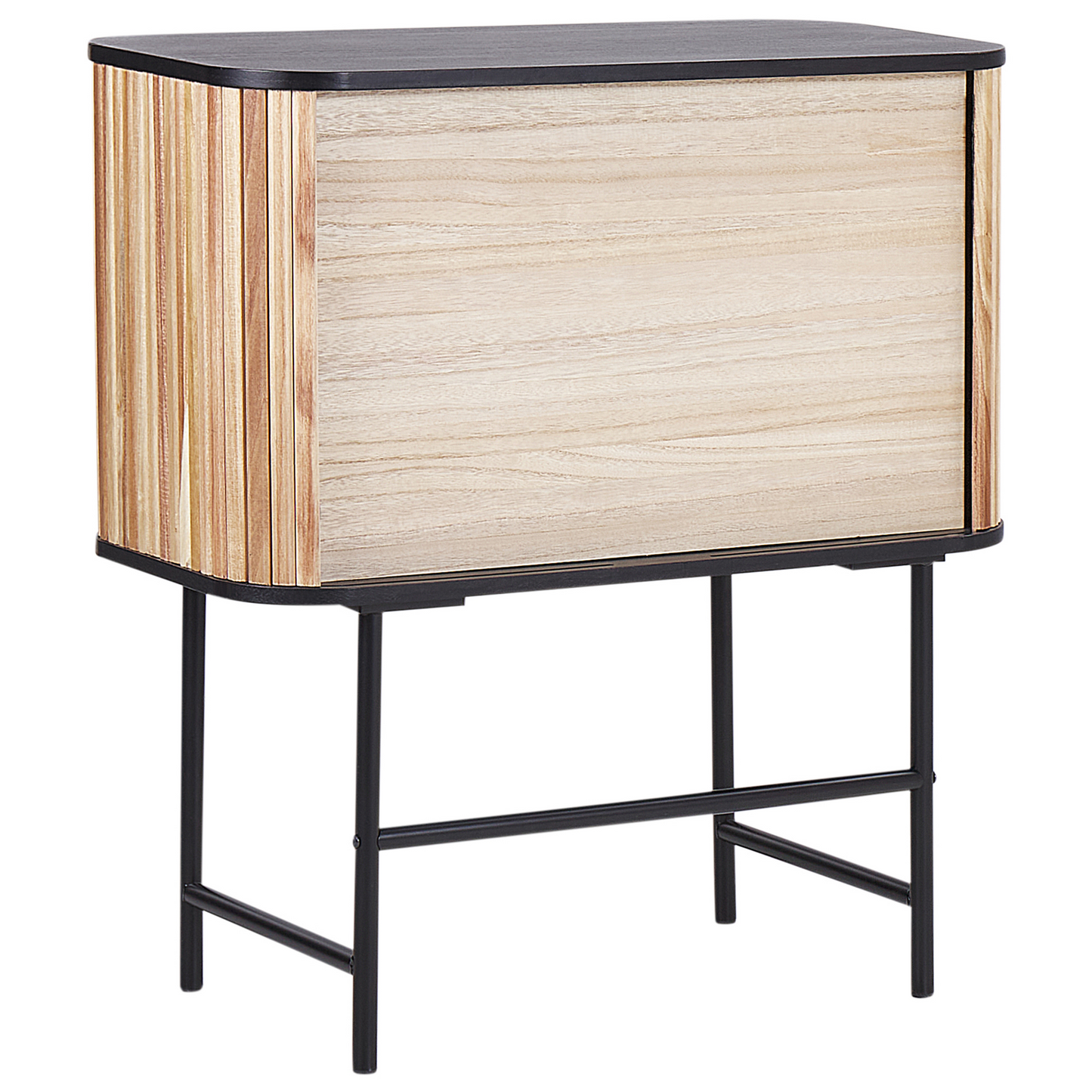 Sideboard Paulowniaholz hellbraun / schwarz 2 Türen CARNEY