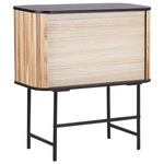 Sideboard Paulowniaholz hellbraun / schwarz 2 Türen CARNEY