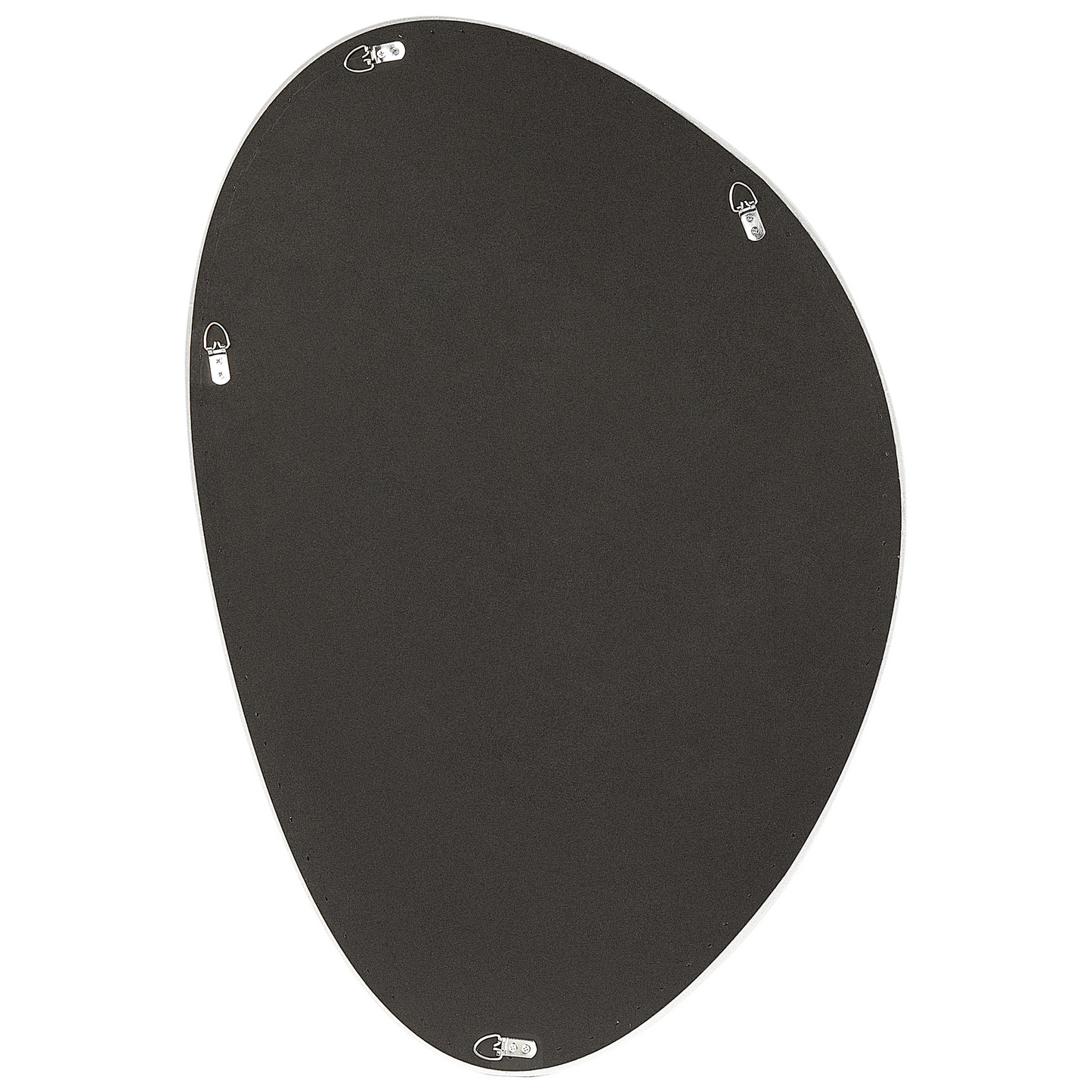 Wandspiegel AUDES 60 cm 90 cm Samtstoff Cremeweiss