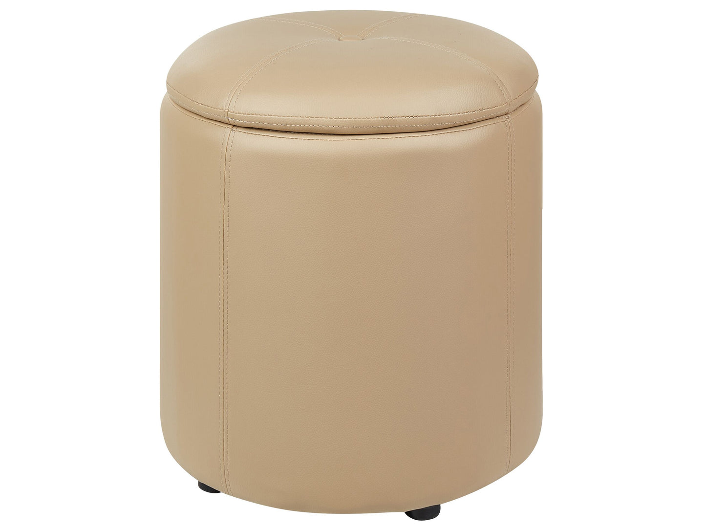 Pouf mit Stauraum Kunstleder beige ⌀ 38 cm MARYLAND