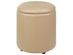 Pouf mit Stauraum Kunstleder beige ⌀ 38 cm MARYLAND