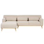 3-Sitzer Ecksofa Cord hellbeige rechtsseitig SIMOS