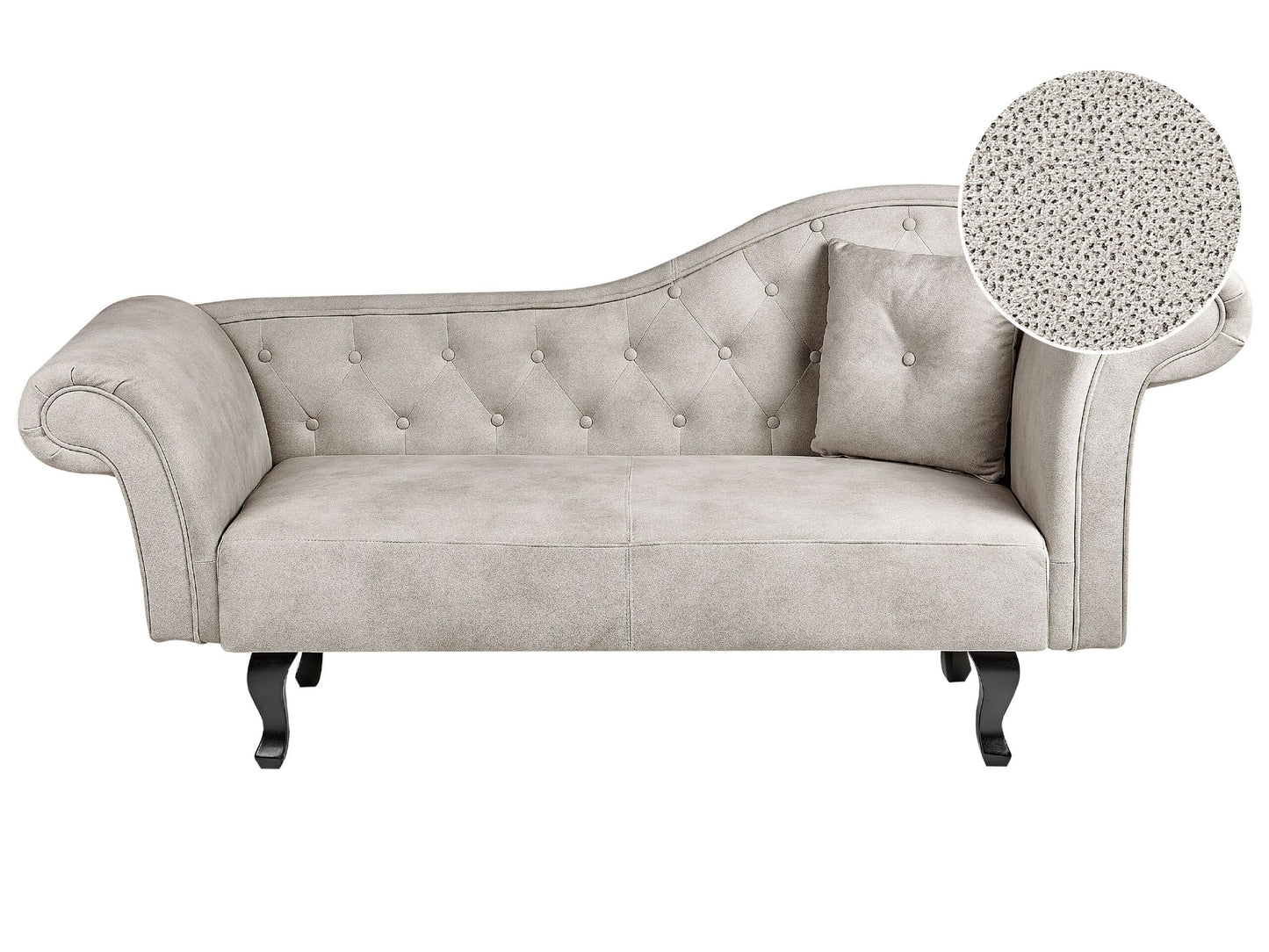 Chaiselongue Samtstoff taupe rechtsseitig LATTES II
