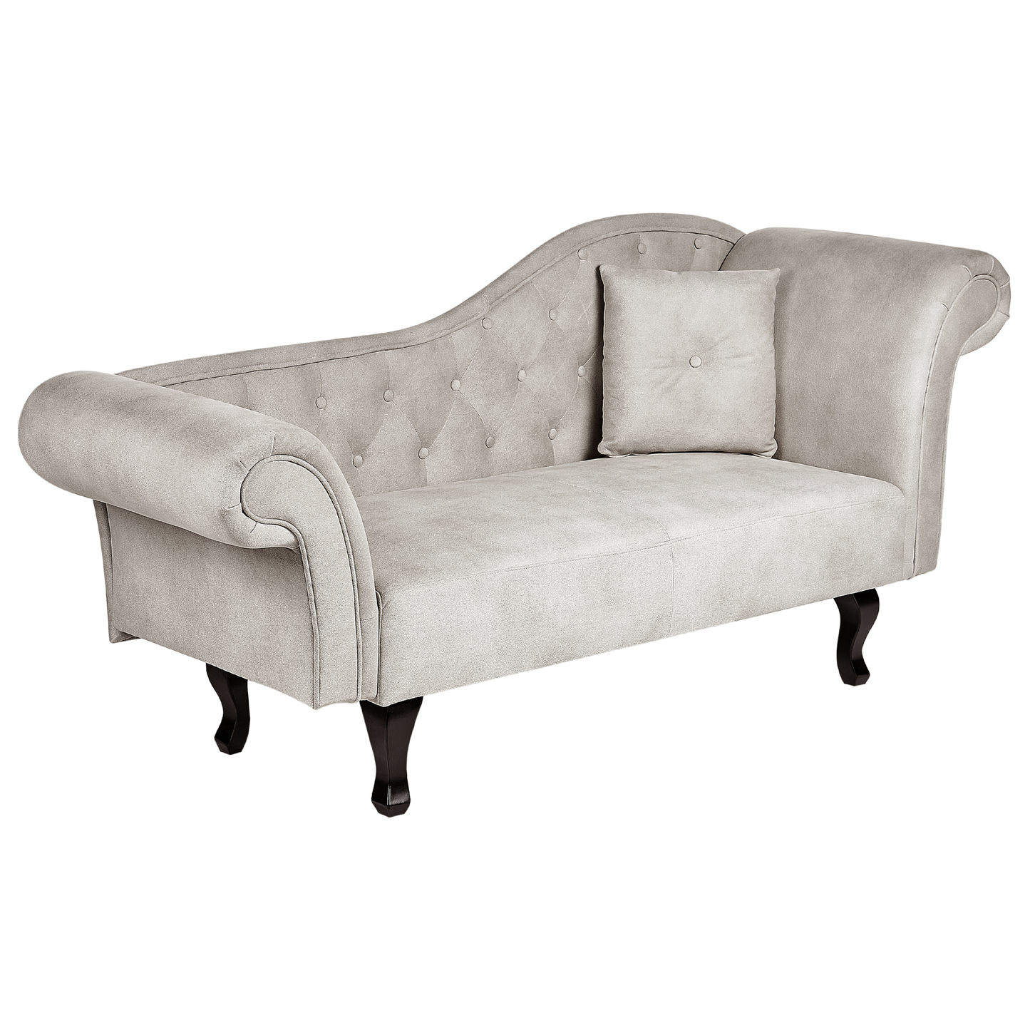 Chaiselongue Samtstoff taupe rechtsseitig LATTES II