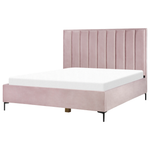 Schlafzimmer Set Samtstoff SEZANNE 180 x 200 cm Rosa