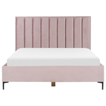 Schlafzimmer Set Samtstoff SEZANNE 180 x 200 cm Rosa