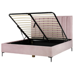 Schlafzimmer Set Samtstoff SEZANNE 180 x 200 cm Rosa