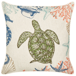 Dekokissen 2er Set ALGAE Leinen 45 x 45 cm Beige Tiermuster