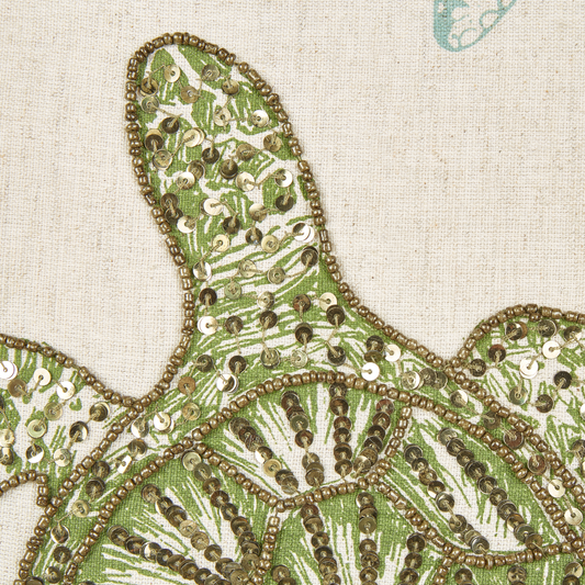 Dekokissen 2er Set ALGAE Leinen 45 x 45 cm Beige Tiermuster