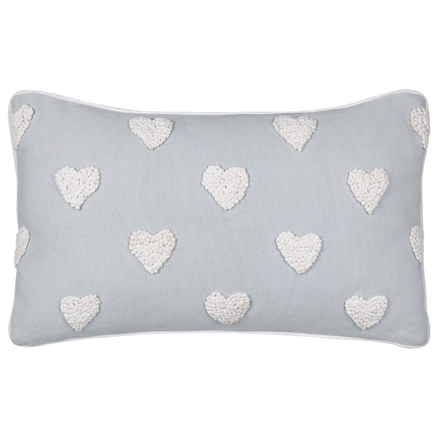 Dekokissen Herzen Baumwolle grau 30 x 50 cm 2er Set GAZANIA