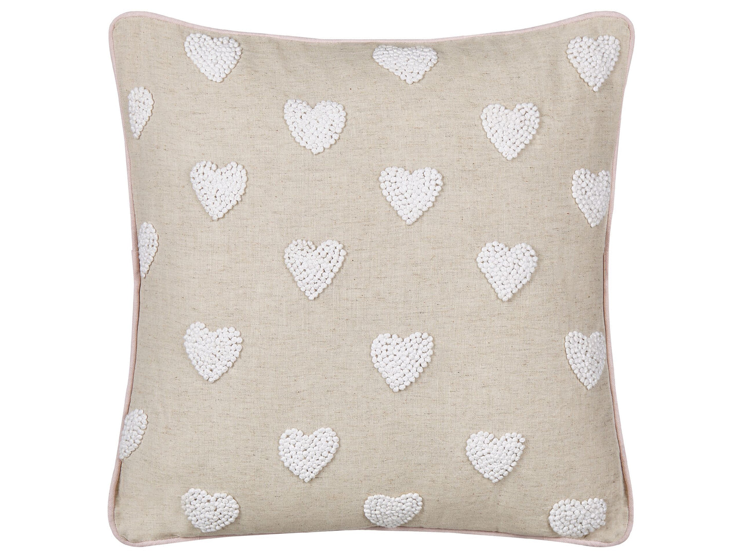 Dekokissen Herzen Baumwolle beige 45 x 45 cm GAZANIA