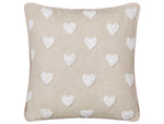 Dekokissen Herzen Baumwolle beige 45 x 45 cm GAZANIA