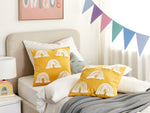 Dekokissen Regenbogenmotiv Baumwolle gelb 45 x 45 cm 2er Set LEEA