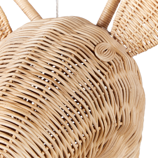 Wandobjekt Giraffe BANANEC Rattan 83 cm Naturfarben