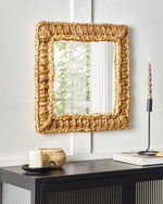 Wandspiegel LANGLI 52 cm 52 cm Geflecht Naturfarben