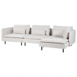 3-Sitzer Ecksofa hellbeige linksseitig EGERIS