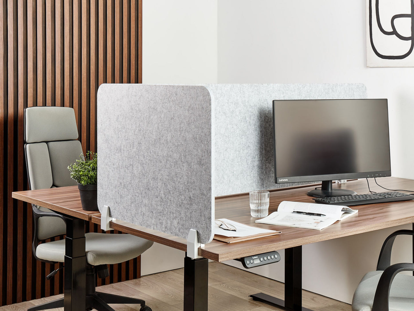 Schreibtischtrennwand hellgrau 72 x 50 cm SPLIT