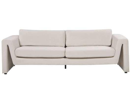 3-Sitzer Sofa Samtstoff hellbeige MAUNU