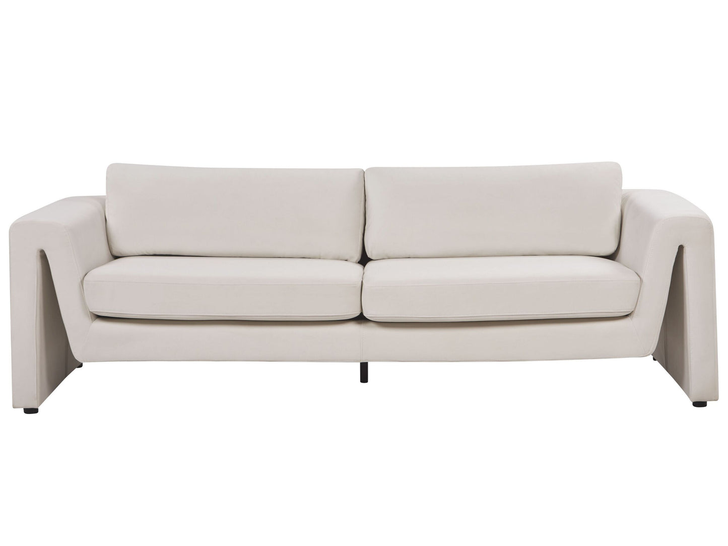 3-Sitzer Sofa Samtstoff hellbeige MAUNU
