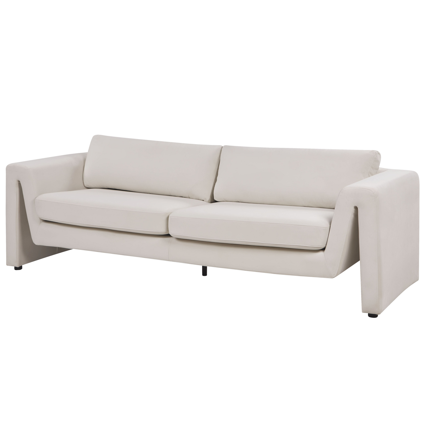 3-Sitzer Sofa Samtstoff hellbeige MAUNU
