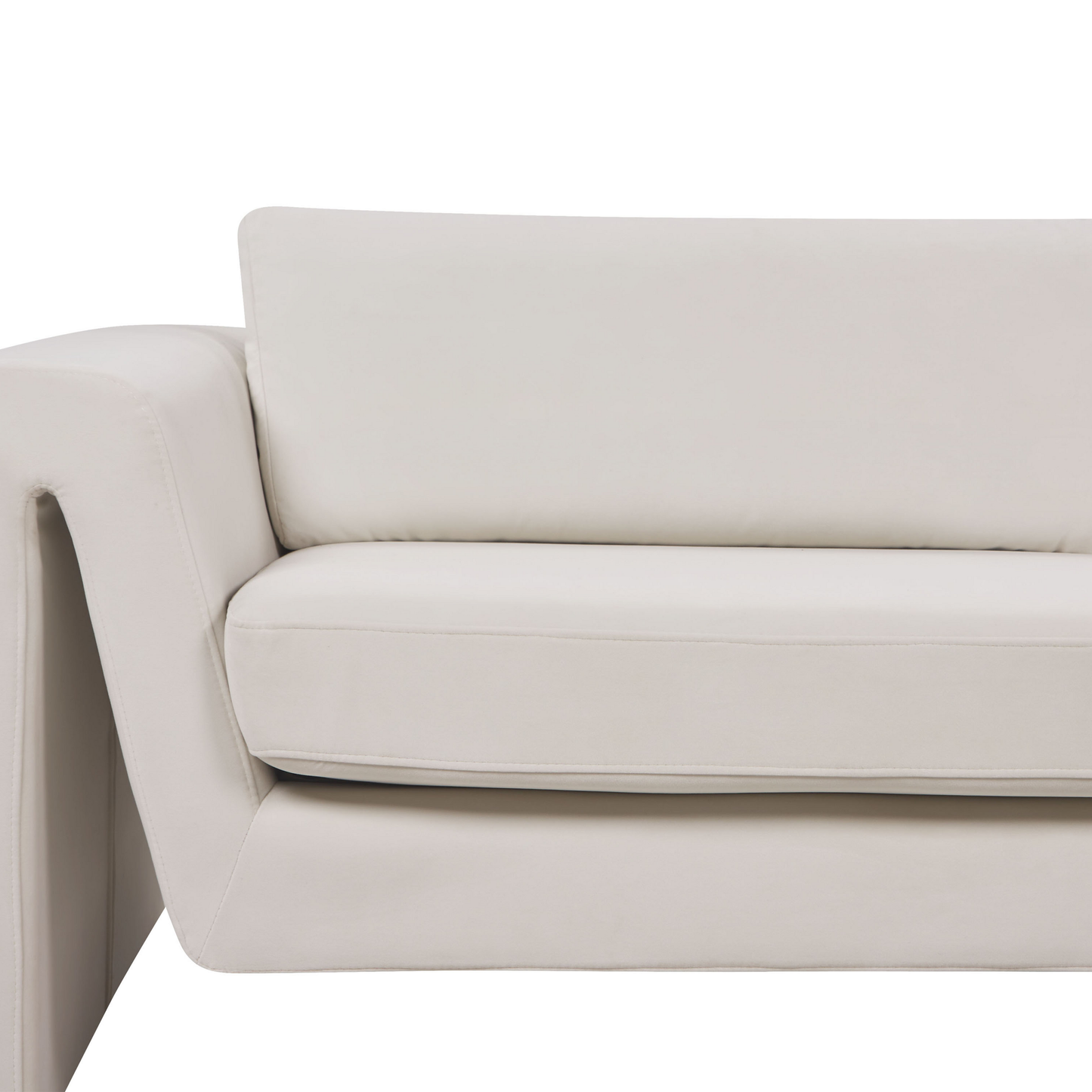3-Sitzer Sofa Samtstoff hellbeige MAUNU