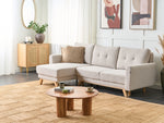 3-Sitzer Ecksofa hellbeige rechtsseitig mit Schlaffunktion Stauraum SIRO