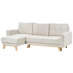 3-Sitzer Ecksofa hellbeige rechtsseitig mit Schlaffunktion Stauraum SIRO