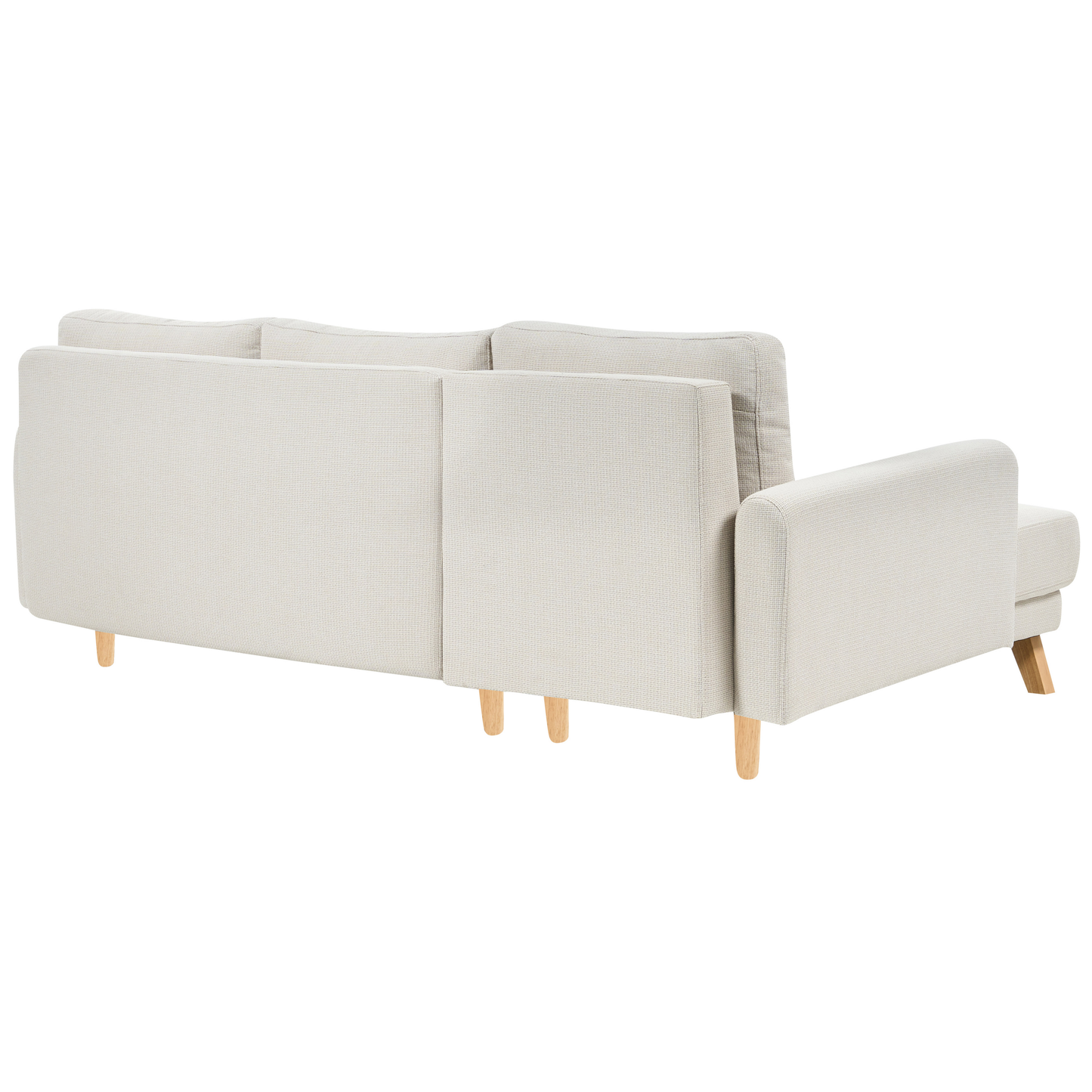 3-Sitzer Ecksofa hellbeige rechtsseitig mit Schlaffunktion Stauraum SIRO