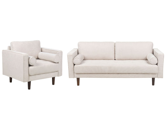Sofa Set hellbeige 4-Sitzer NURMO