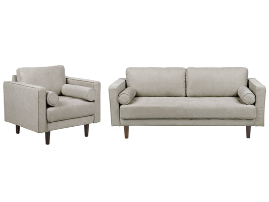 Sofa Set taupe 4-Sitzer NURMO