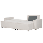 2-Sitzer Ecksofa Cord cremeweiss linksseitig mit Schlaffunktion ABACKA