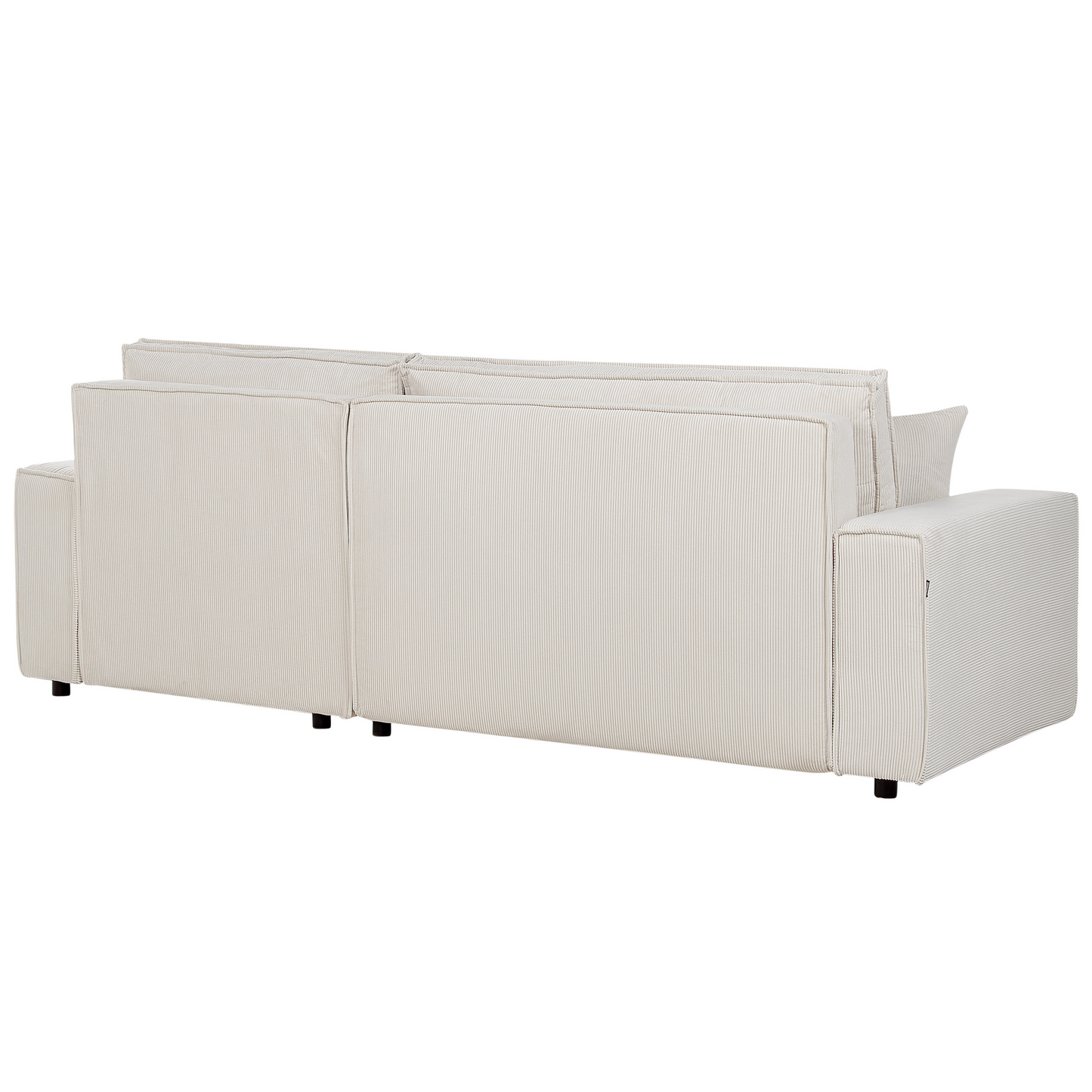 2-Sitzer Ecksofa Cord cremeweiss linksseitig mit Schlaffunktion ABACKA