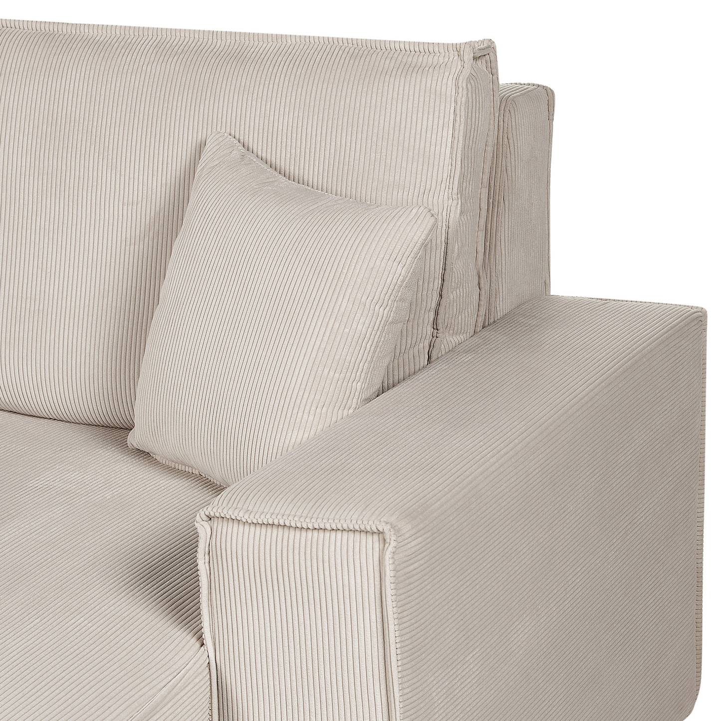2-Sitzer Ecksofa Cord beige linksseitig mit Schlaffunktion ABACKA