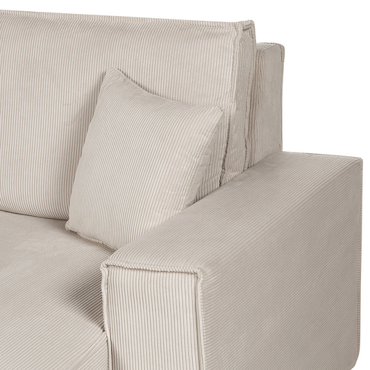 2-Sitzer Ecksofa Cord beige linksseitig mit Schlaffunktion ABACKA