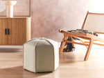 Pouf Leinen beige ⌀ 45 cm WISHEK