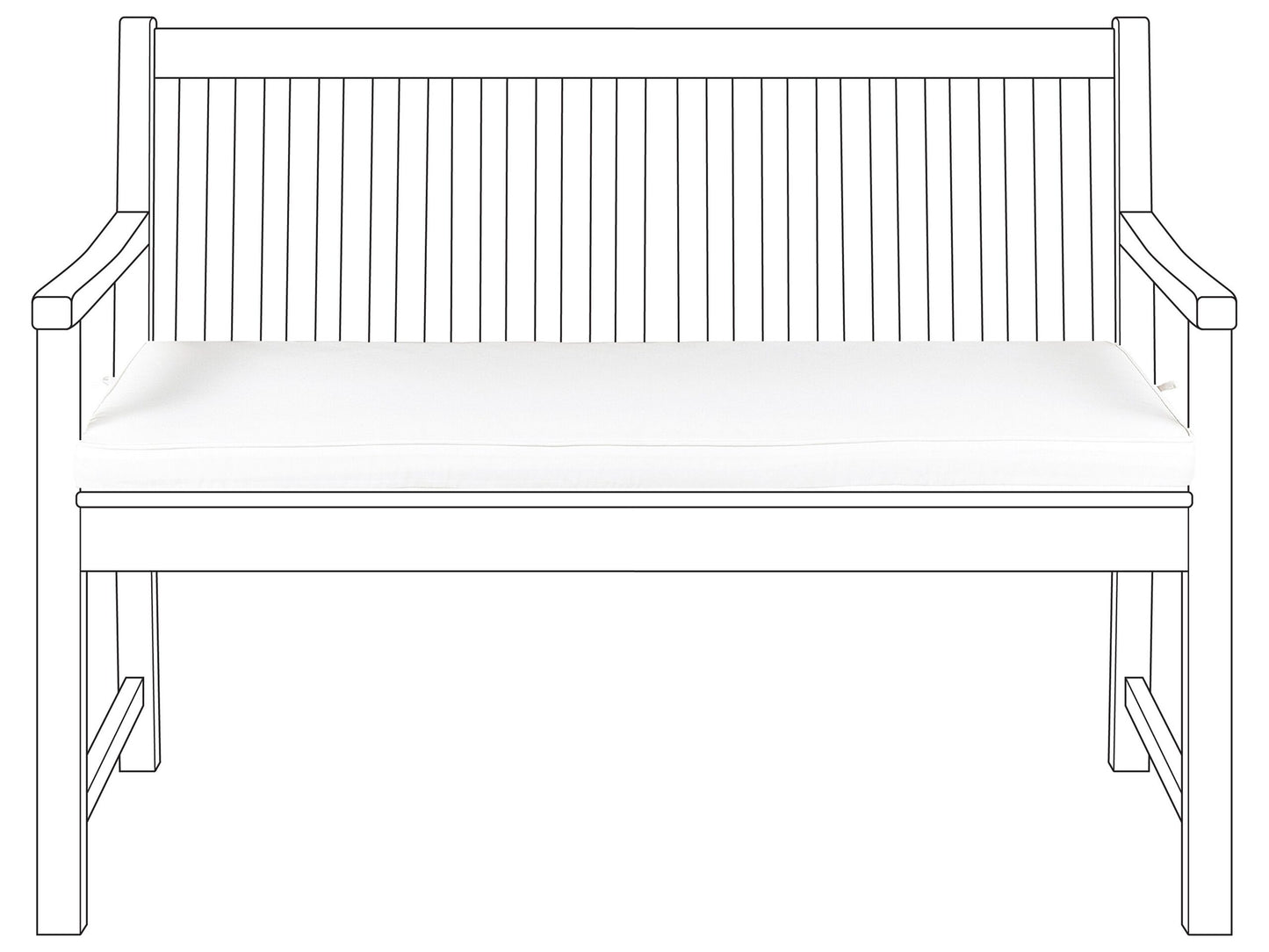 Bankauflage VIVARA 112 x 54 cm Cremeweiss