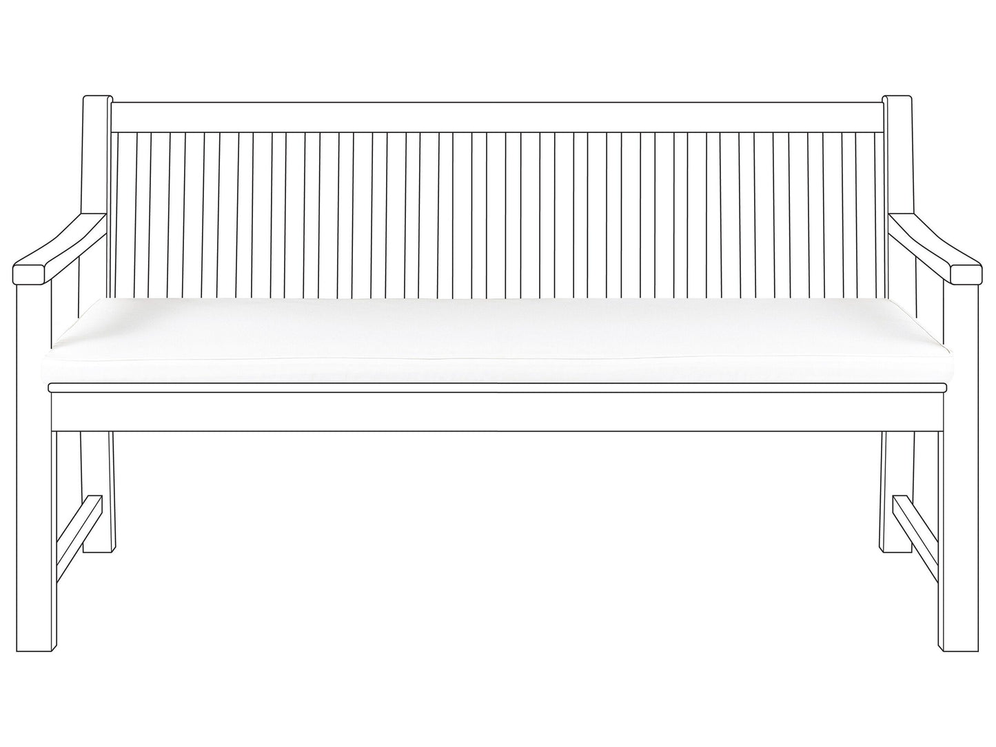 Bankauflage VIVARA 152 x 54 cm Cremeweiss