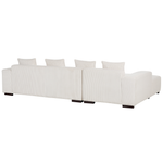 4-Sitzer Ecksofa Cord cremeweiss rechtsseitig mit Ottomane LUNGO