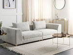 3-Sitzer Sofa hellgrau mit Kissen LERMON