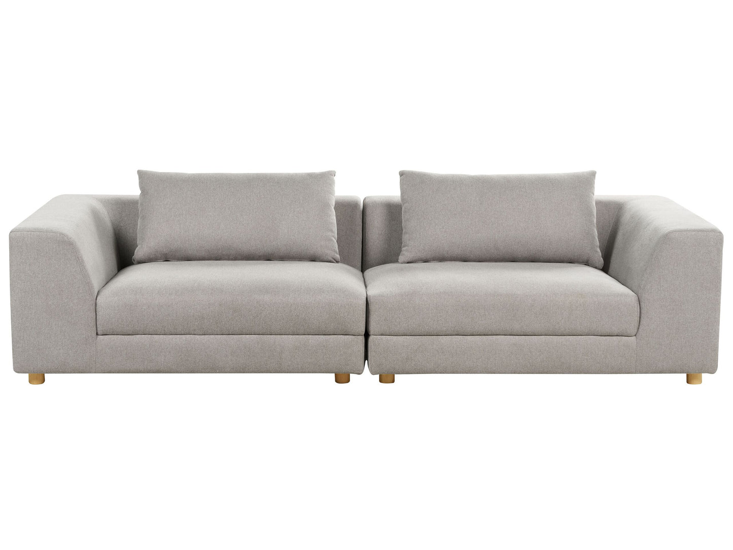 3-Sitzer Sofa hellgrau mit Kissen LERMON