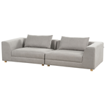 3-Sitzer Sofa hellgrau mit Kissen LERMON