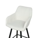 Set mit 2 Barstühlen CASMALIA Samtstoff Cremeweiss