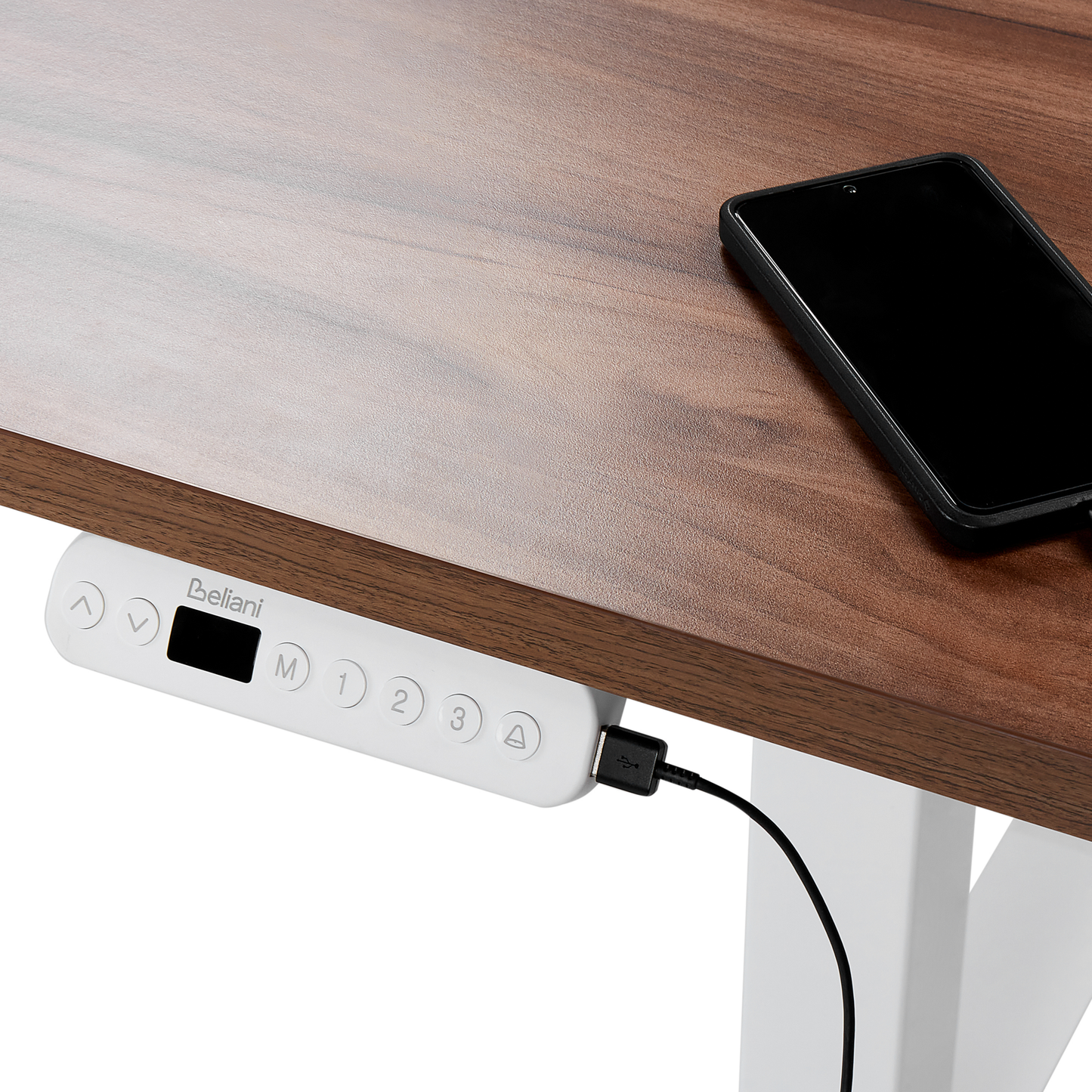 Schreibtisch braun / weiss 180 x 80 cm elektrisch höhenverstellbar DESTINES