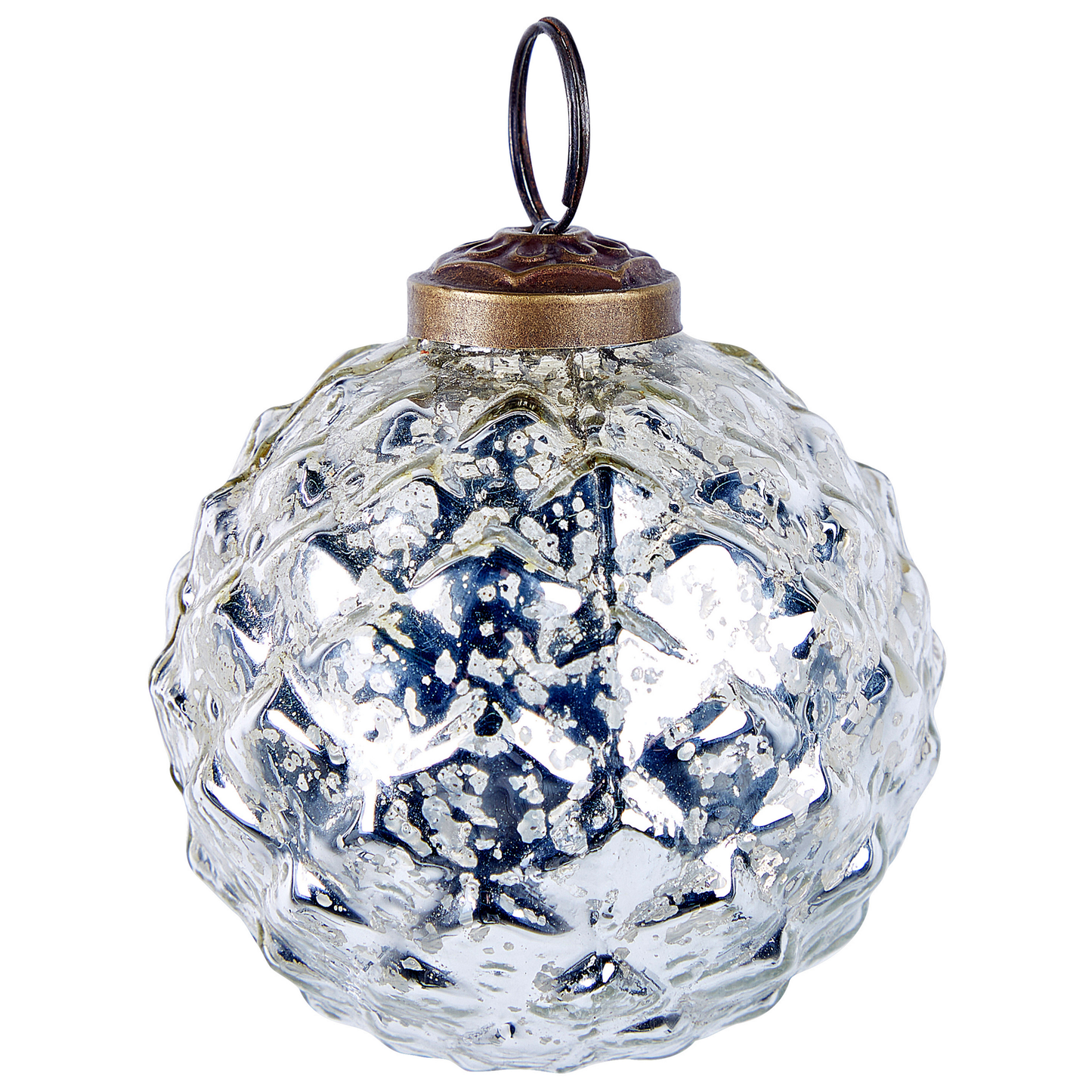 Weihnachtskugel 6er Set Glas silber Antik-Optik ARGENTIN