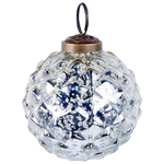 Weihnachtskugel 6er Set Glas silber Antik-Optik ARGENTIN